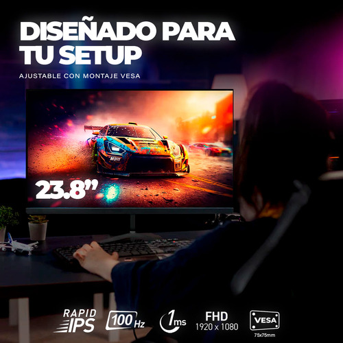 Monitor Gamer 24 Pulgadas Tecmiyo Fhd 100hz 1ms Anti Reflejo