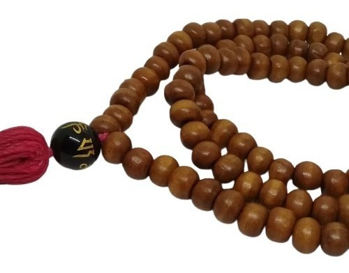 Japa Mala Madera Y Piedra Onix Mantra 108 Cuentas