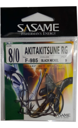 Anzuelos Sasame Akitakitsune 8/0 Black Nickel Japon