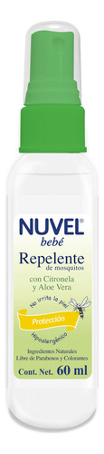 Repelente De Mosquitos Para Bebé 60 Ml Aloe Vera Citronela