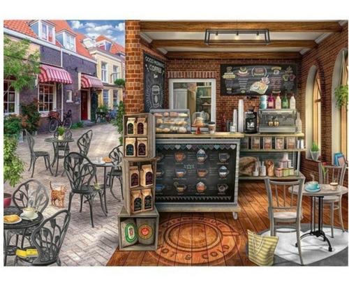 Imagen 3 de 5 de Rompecabezas Ravensburger 1000 Piezas Cafe Pintoresco Puzzle