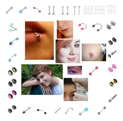 20x Anillos Para El Labio Lengua Vientre Ceja Para El Cuerpo