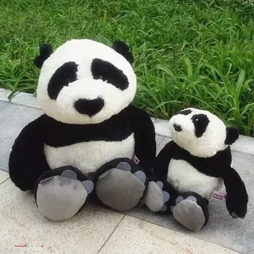 Urso Panda Familía De Pelúcia Pai 35cm + 1 Filhote Com 15cm