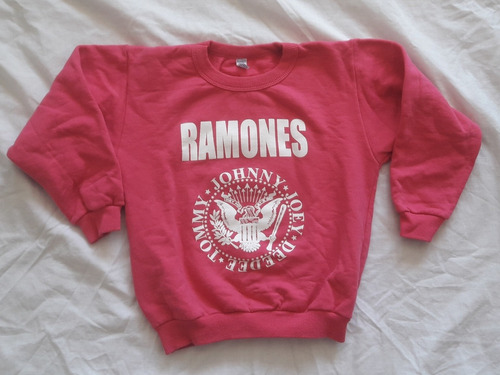 Buzo Ramones Frizadado Fucsia Rosa Niña Jogging Rockero