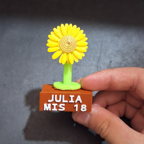 10 Souvenirs Personalizados Cumpleaños Tematicos Plástico Girasol Flor