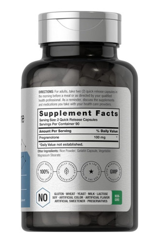 Pregnenolone 100mg Apoyo Hormonal Y Bienestar 180 Americano Sabor Sin Sabor