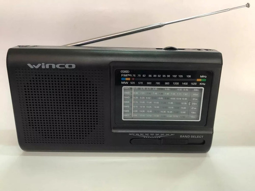Radio Electrica Y Pilas Winco Am Fm ¡ Excelente Sonido ! Color Negro