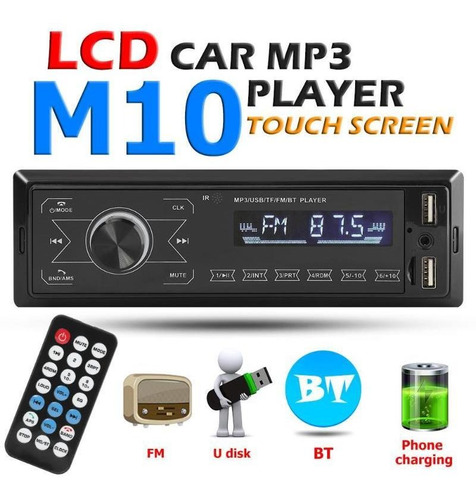 Reproductor Mp3 Estéreo Bluetooth 4.0 M10 1 Din Para Coche