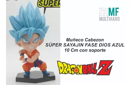 Muñeco Dragon Ball Cabezones Súper Sayajin Fase Dios Azul