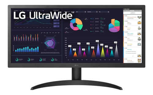 Imagen 1 de 5 de Monitor gamer LG UltraWide 26WQ500 LCD 25.7" negro 100V/240V