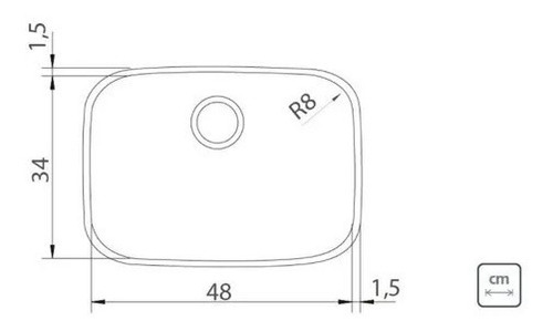 Imagen 2 de 3 de Pileta Bacha Simple Tramontina 56x34 Acero 430 Acra