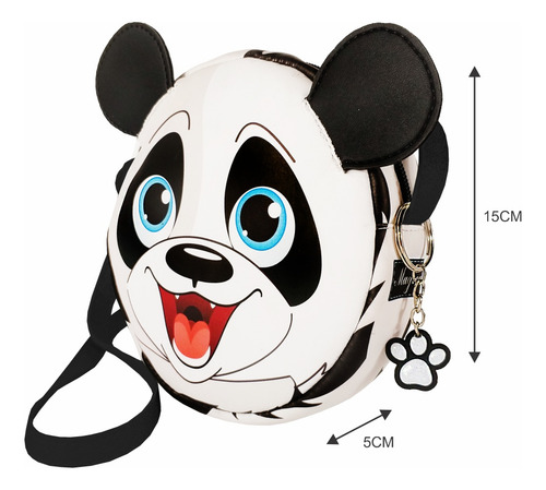 Kit Infantil Panda Feminino Bolsa e Estojo Ursinho Magicc Bolsas Cor Estampado