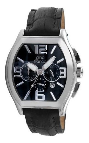 Reloj Gino Franco Para Hombre 9655bk, Caja Forma De Barril