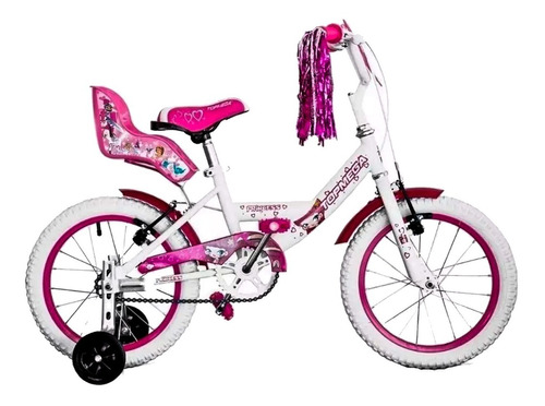 Bicicleta Niña Topmega 16  Princess Blanco Rosa + Led **