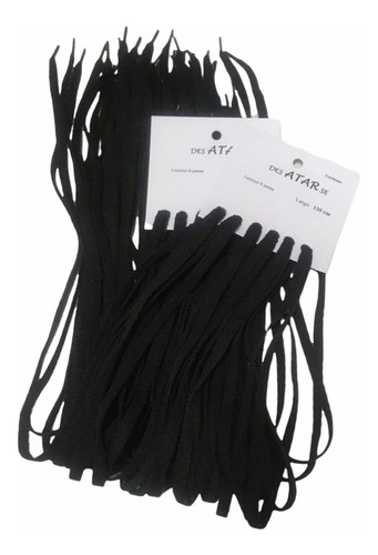 Cordones Por Mayor, 60 Pares Negros  De 120cm- 5 Docenas