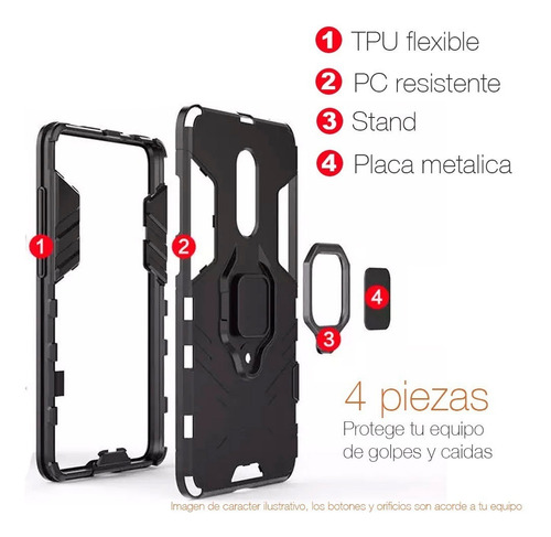Imagen 4 de 7 de Funda Mi 9 Protector Case Anillo Magnetico Uso Rudo
