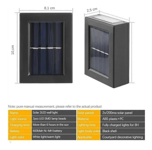 Imagen 3 de 10 de Pack X2 Aplique Led Exterior Resiste Impermeable Luz Cálida