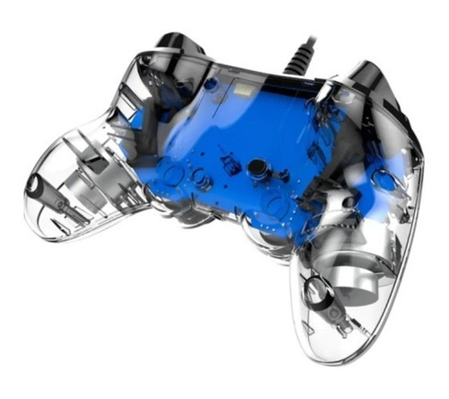 Imagen 3 de 4 de Joystick Con Cable Nacon Ps4 Cristal Azul Soy Gamer