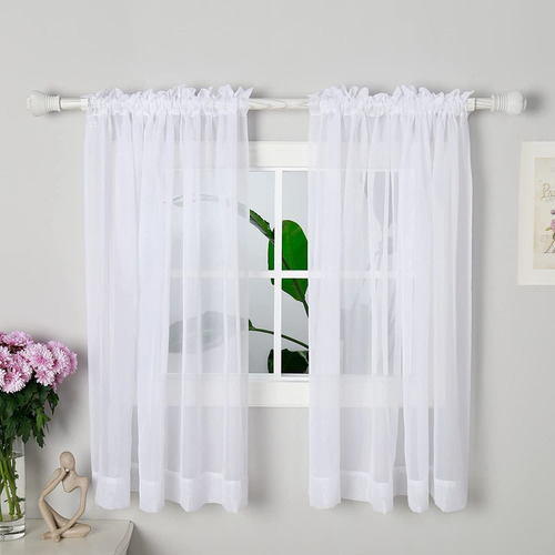 White Sheer Curtains  Lightweight And   Rod   Sheer Cur...