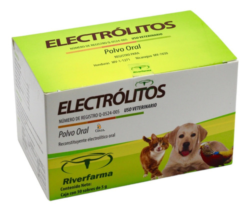 Electrolitos 50 Sobres De 5 G Riverfarma Perro Gato Aves