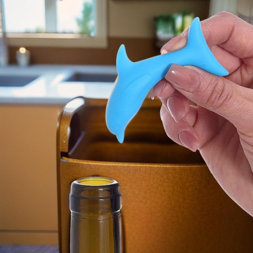 Tapón De Vino De Silicona Con Forma De , Tapón De Azul