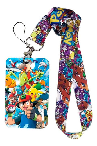 Porta Carnet Y Lanyard Pokemon Anime, Game Porta Credencial