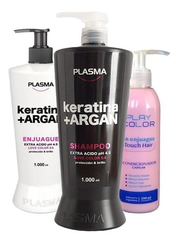 Shampoo Love Color Plasma Acido + Acondicionador  + Crema Pc