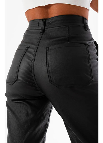 Pantalon Pu Engomado Cargo Tiro Alto Elastizado Solmaint