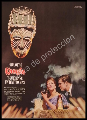 Cartel Publicitario Retro Licor De Cafe Kahlua 1960s /5