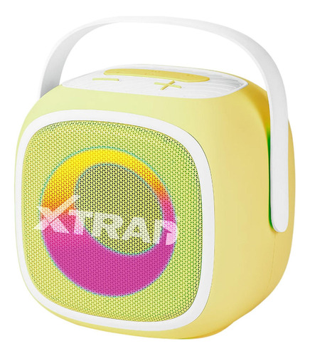 Caixa De Som Karaokê Bluetooth 2 Microfone Usb 100w Amarelo