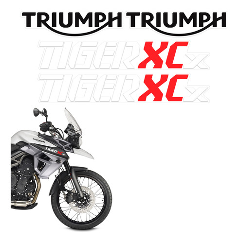 Kit Faixas Tanque Moto Triumph Tiger 800 Xcx Preto- Genérico