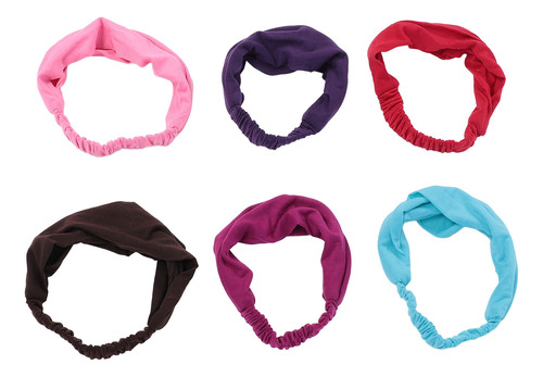 Diademas Deportivas Anchas, 6 Unidades, Elásticas A La Moda,