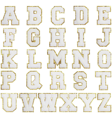 26 Piezas Parche Brillos Hierro En Letras Apliques Parches A