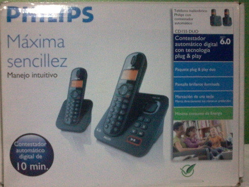 Telefono Philips Inalambrico Duo Negro Varios #80 Loligo