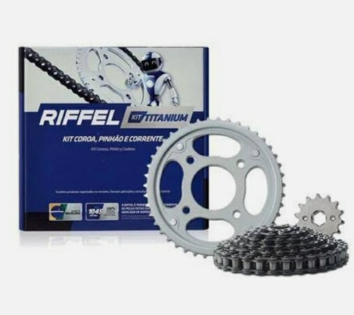  Kit Relação Riffel C100 Biz/c100 Biz + C/corrente Anel 1045