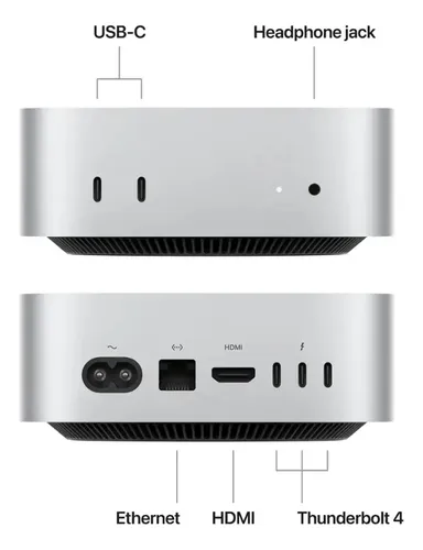 Novo Apple Mac Mini M4 - 16gb Ram - 256gb Ssd - Prateado Novo Apple Mac Mini M4 - 16gb Ram - 256gb Ssd - Prateado