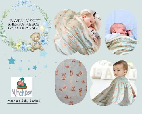 Manta De Bebé Mitchell, Manta De Forro Polar Sherpa Reversib