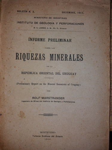 Geologia Riquezas Minerales Uruguay 1915 Marstrander 2 Mapas