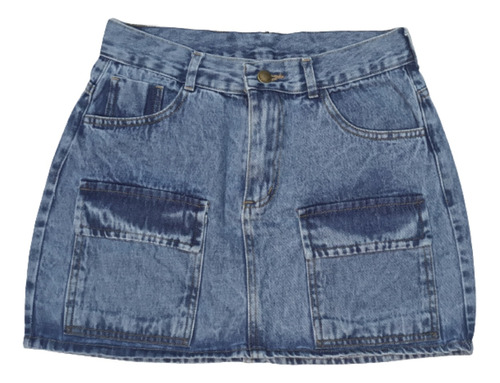 Minifalda Cargo Andorra - Jean Denim Mom Rígido