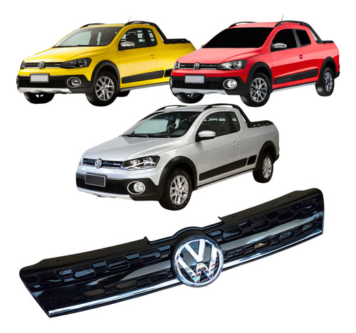 Grade Radiador Com Emblema Vw Saveiro Cross G6 Original