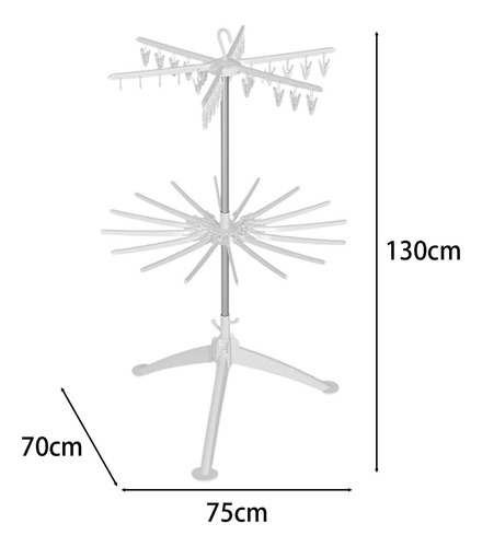Tendedero De Ropa Portátil 75cmx70cmx130cm Capas Dobles