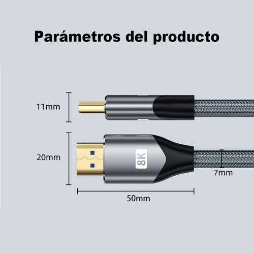 Cable Hdmi 8k / 60hz 48gbps V2.1- 3 Mt