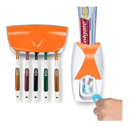 Dispensador Para Pasta De Dientes Con Porta Cepillos 