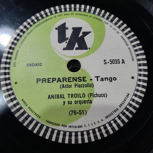 Pasta Anibal Troilo Orquesta Jorge Casal Tk C251