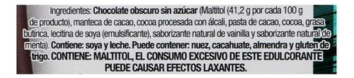 5 Pzas Chocolate Amargo Picard Choco Zero Sabor Menta Sin Az