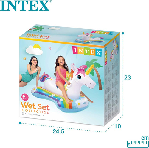 Montable Inflable Para Niños De Unicornio Alberca Intex