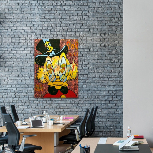 Imagen 5 de 10 de Cuadro Decorativo Pato Donal Monopoly Dinero Canvas Hd