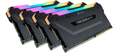 Memoria RAM Vengeance RGB Pro color negro 64GB 4 Corsair CMW64GX4M4D3600C18