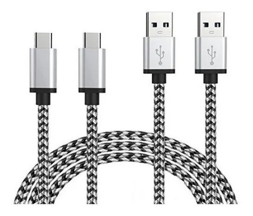 Cable 3 Metros Micro Usb Enmallado Android V8 Carga Datos 