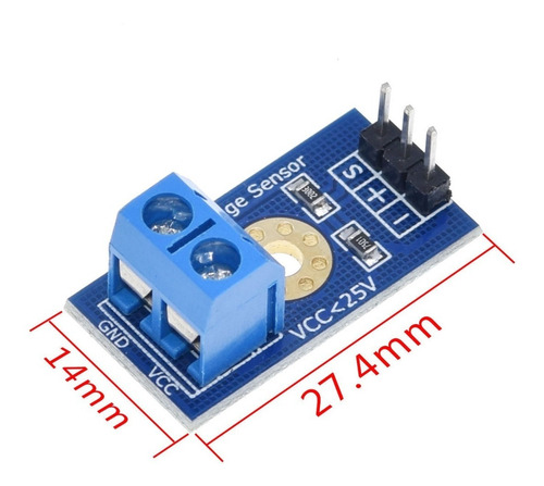 Sensor De Tensão (voltagem) 0 - 25 Vdc Para Arduino Pic